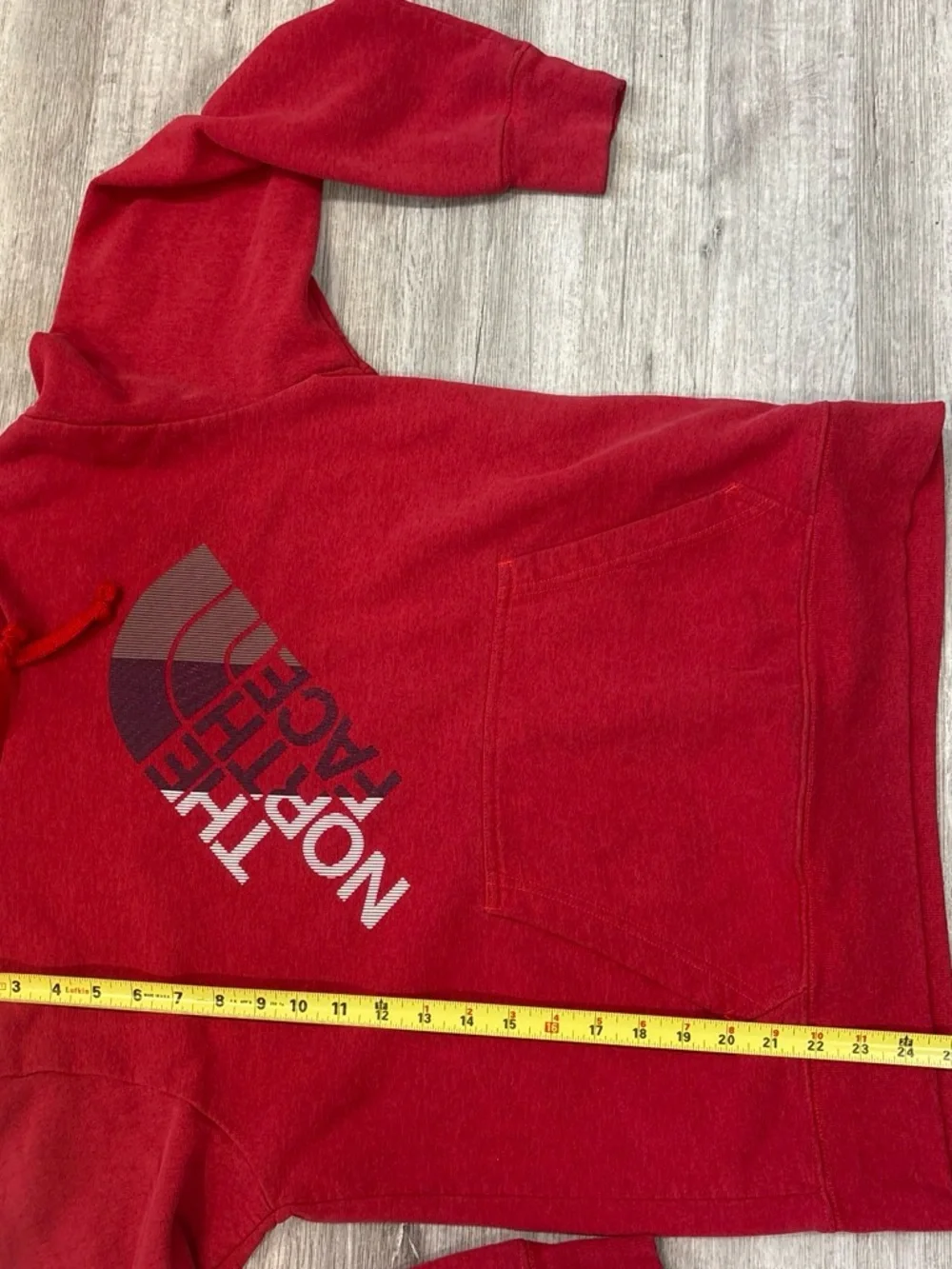 The North Face Men’s Red Crewneck Logo Hoodie medium large graphic